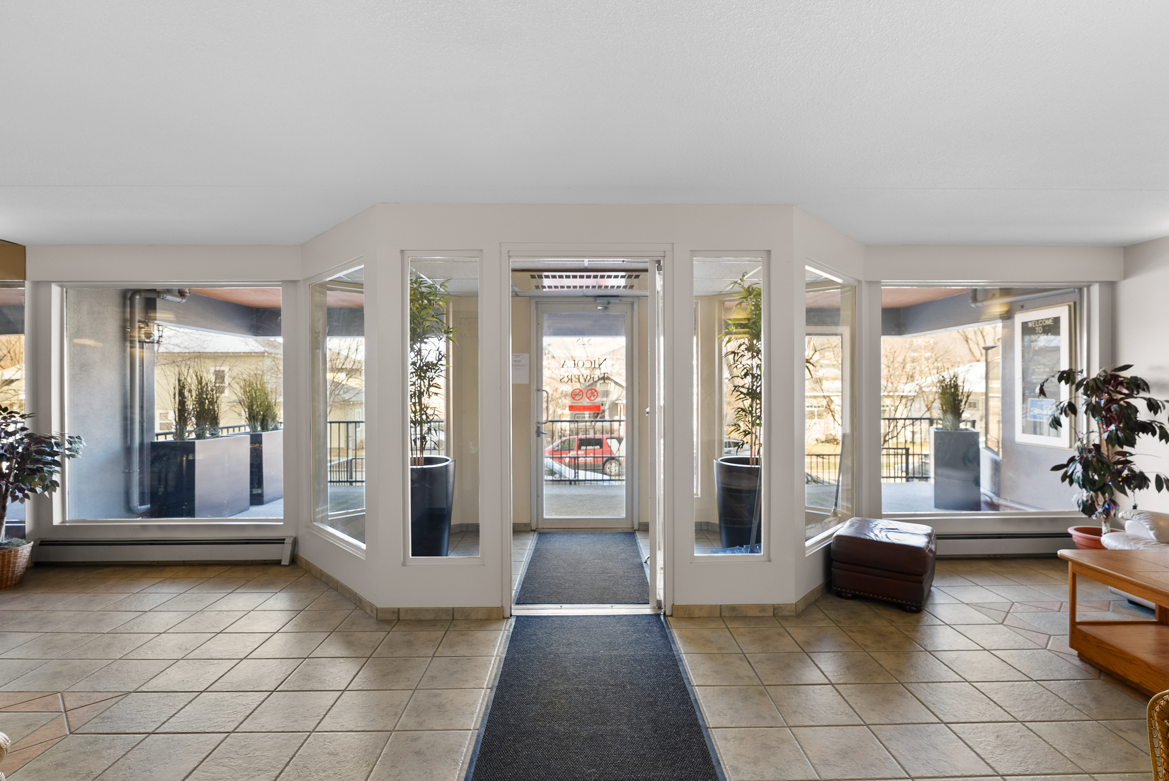 Bright tiled lobby