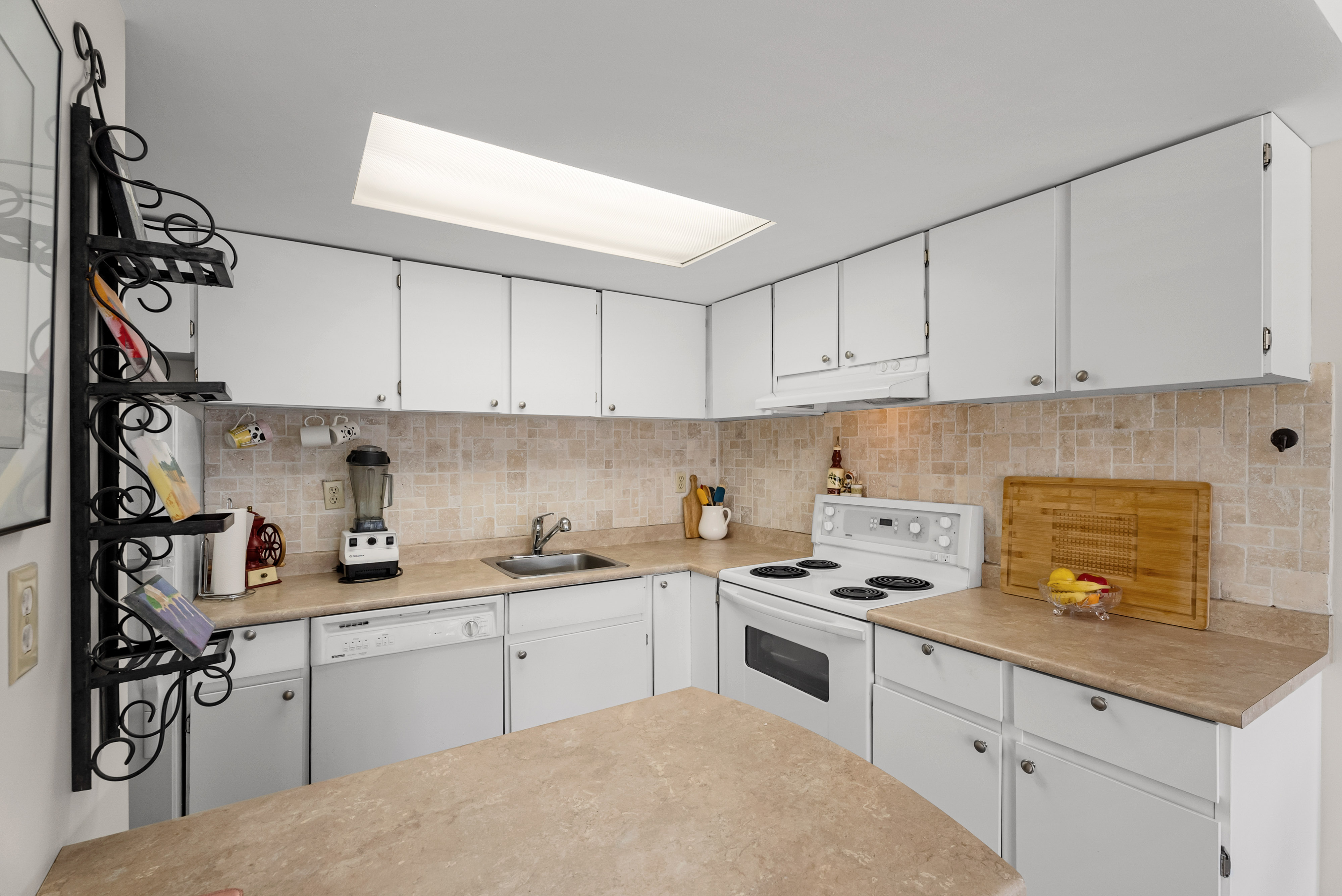 Kitchen with skylight