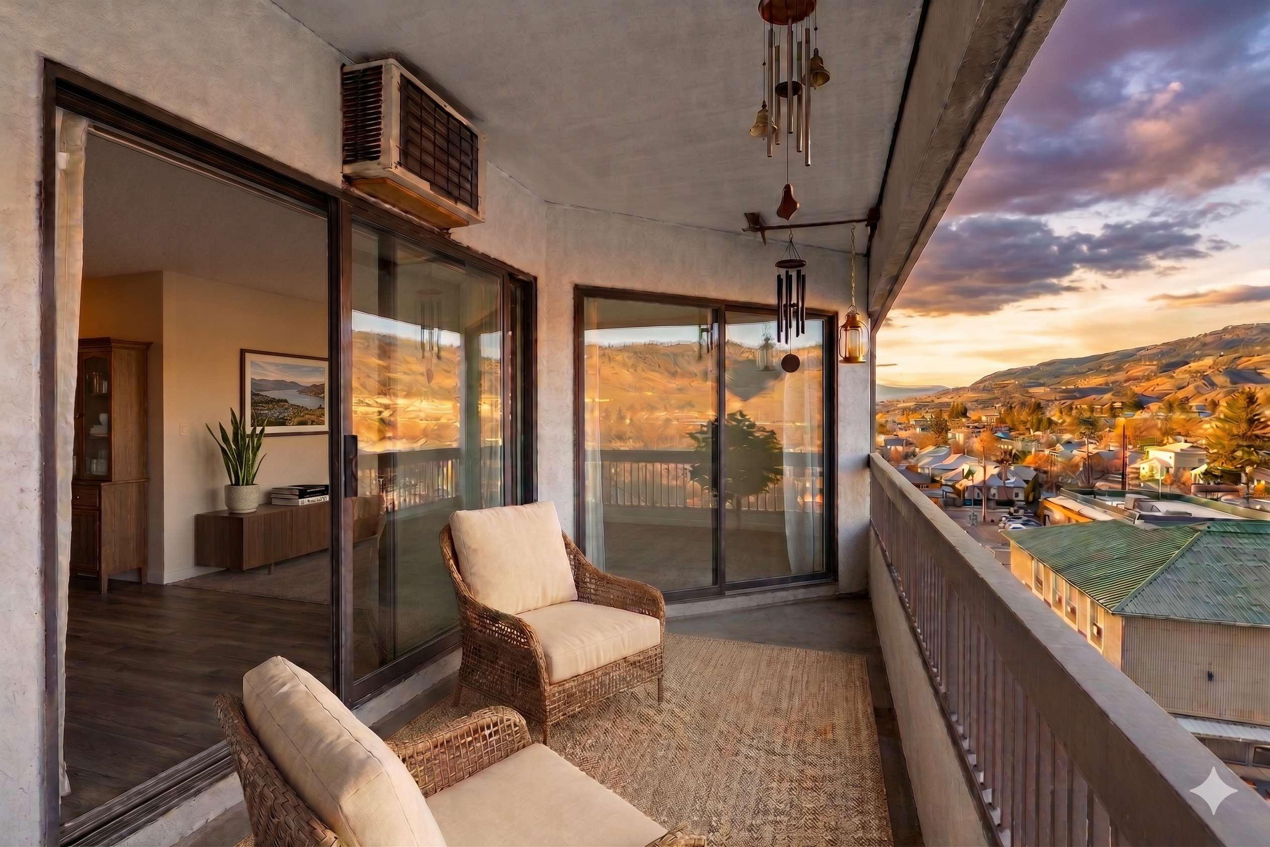 View of Peterson Creek bridge and the hills from the balcony